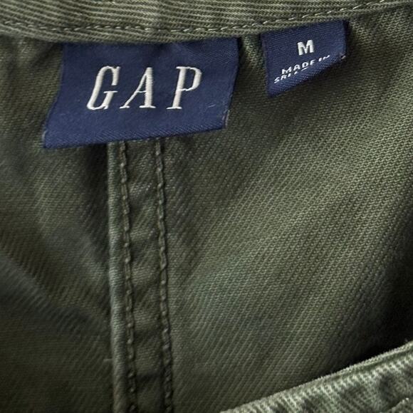 GAP 100% Cotton Denim Button Down Short Dress w/ Pockets Summer Green - Medium - Picture 3 of 4